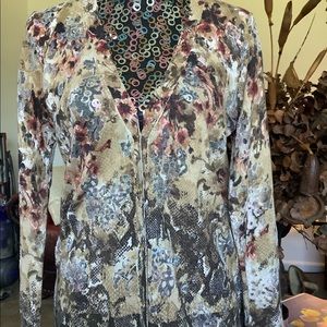 Magaschoni shimmer burnout cardigan size small